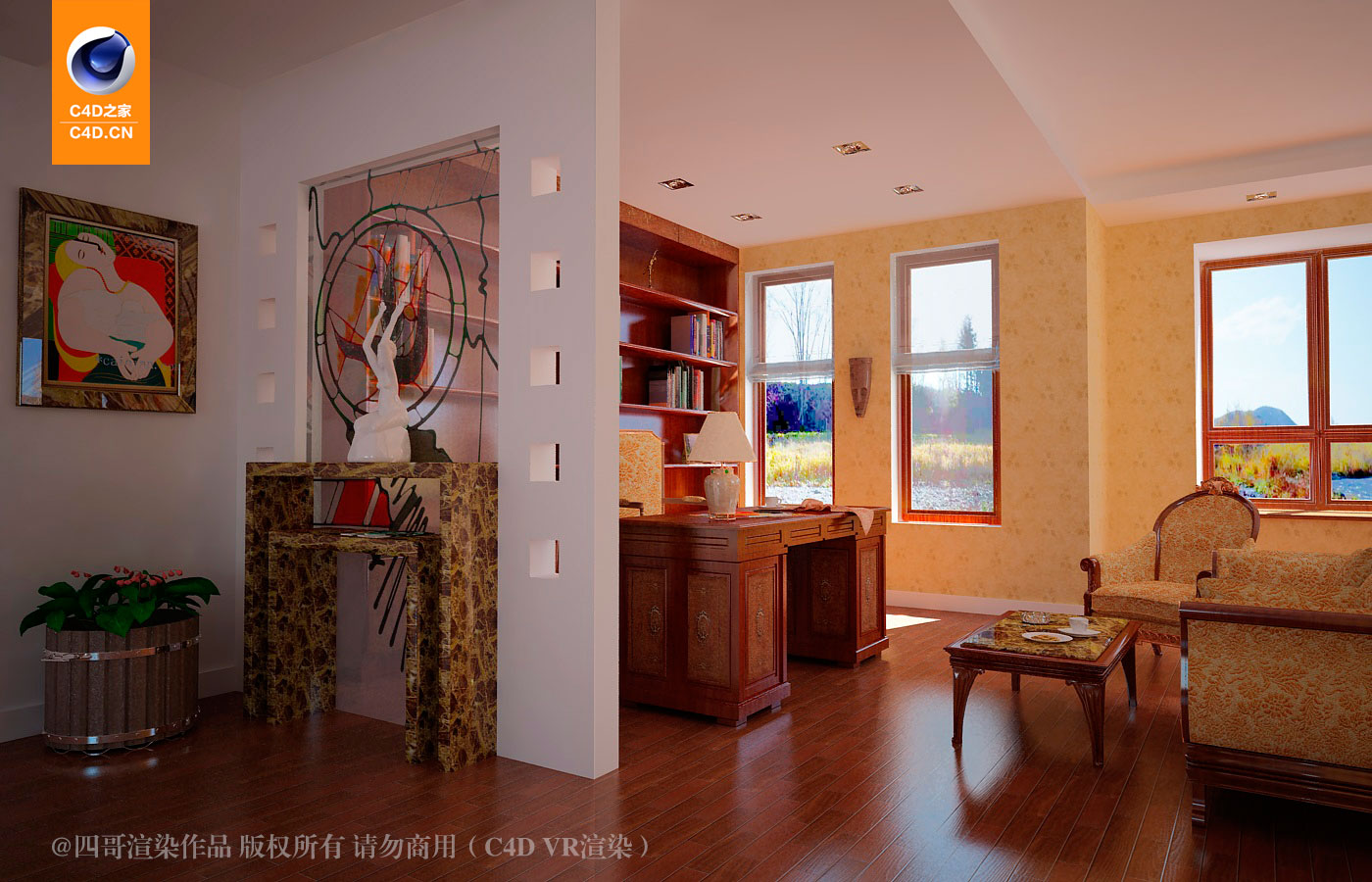 C4D书房完整模型（C4D VRAY） - C4D之家 - vray_4.jpg