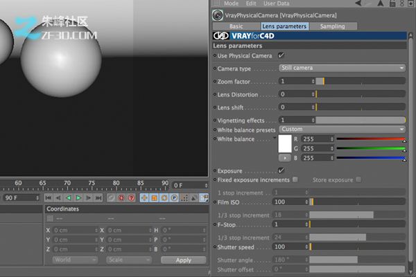 Cinema 4D vray景深效果教程