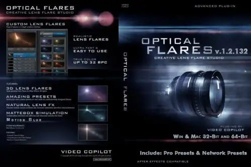 AE汉化插件：镜头光晕插件Optical Flares v1.2