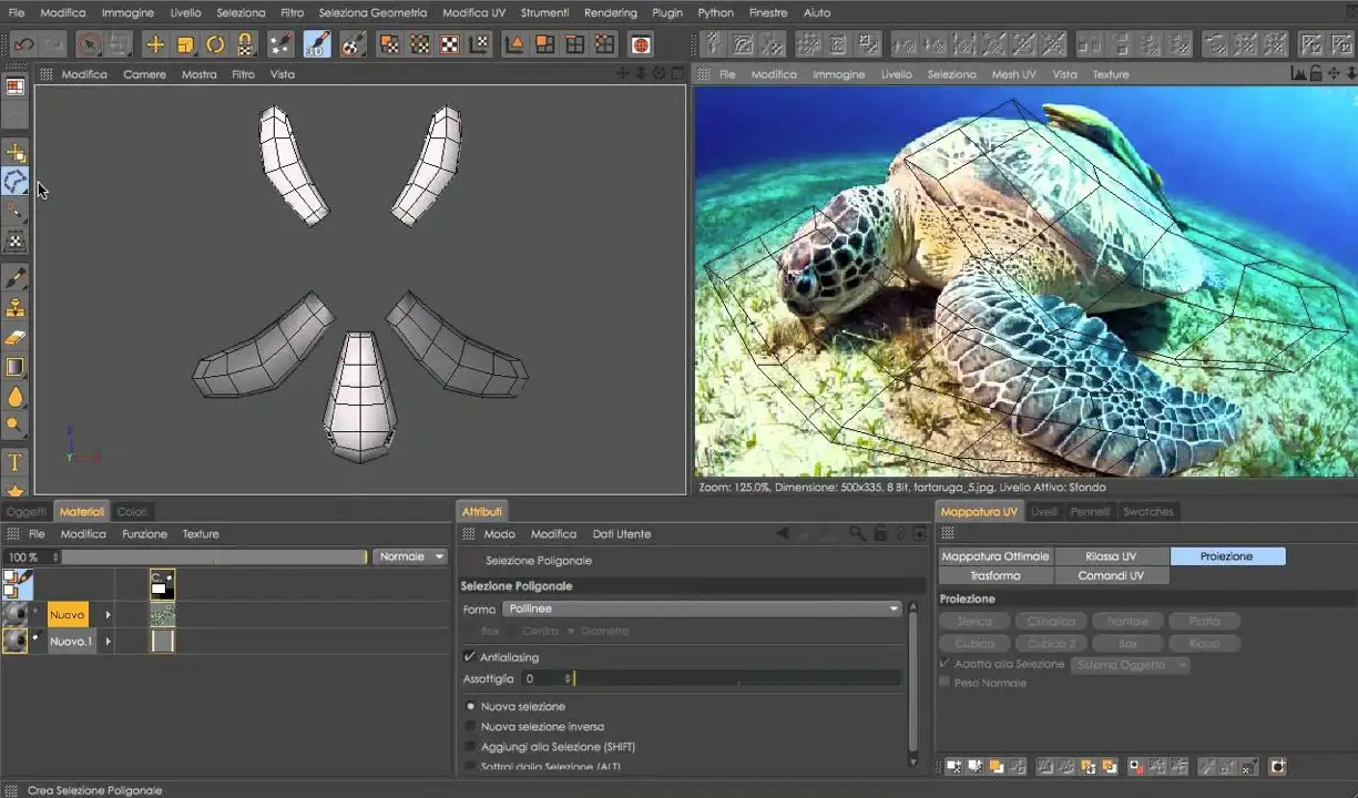 C4D海龟贴图绘制教程 Tutorial Cinema 4d Texture Tartaruga LowPoly