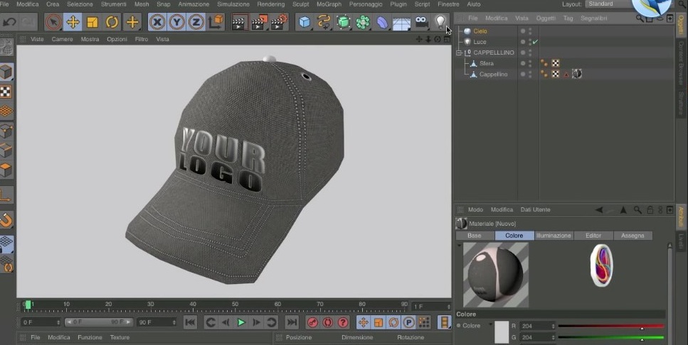 C4D BodyPaint教程：鸭舌帽贴图绘制 TUTORIAL Cinema 4D BodyPaint Texture