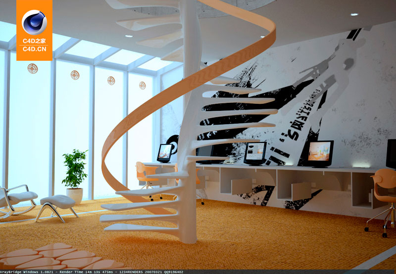 时尚办公空间C4D模型 Office - C4D之家 - 未标题4.jpg