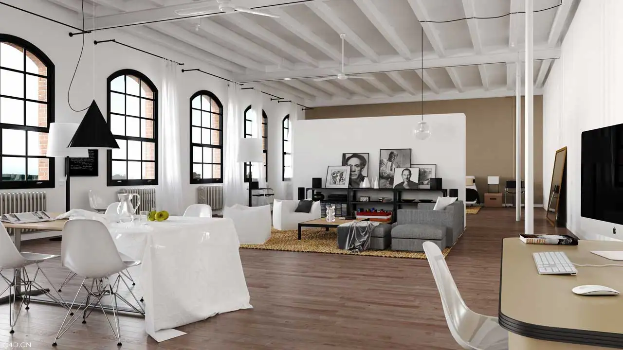 简约工作空间C4D渲染作品 Workspace C4D - C4D之家 - loft_finale.jpg