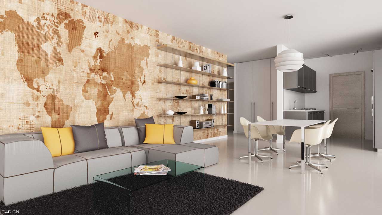C4D客厅渲染作品 C4D living room - C4D之家 - Vista_1.jpg