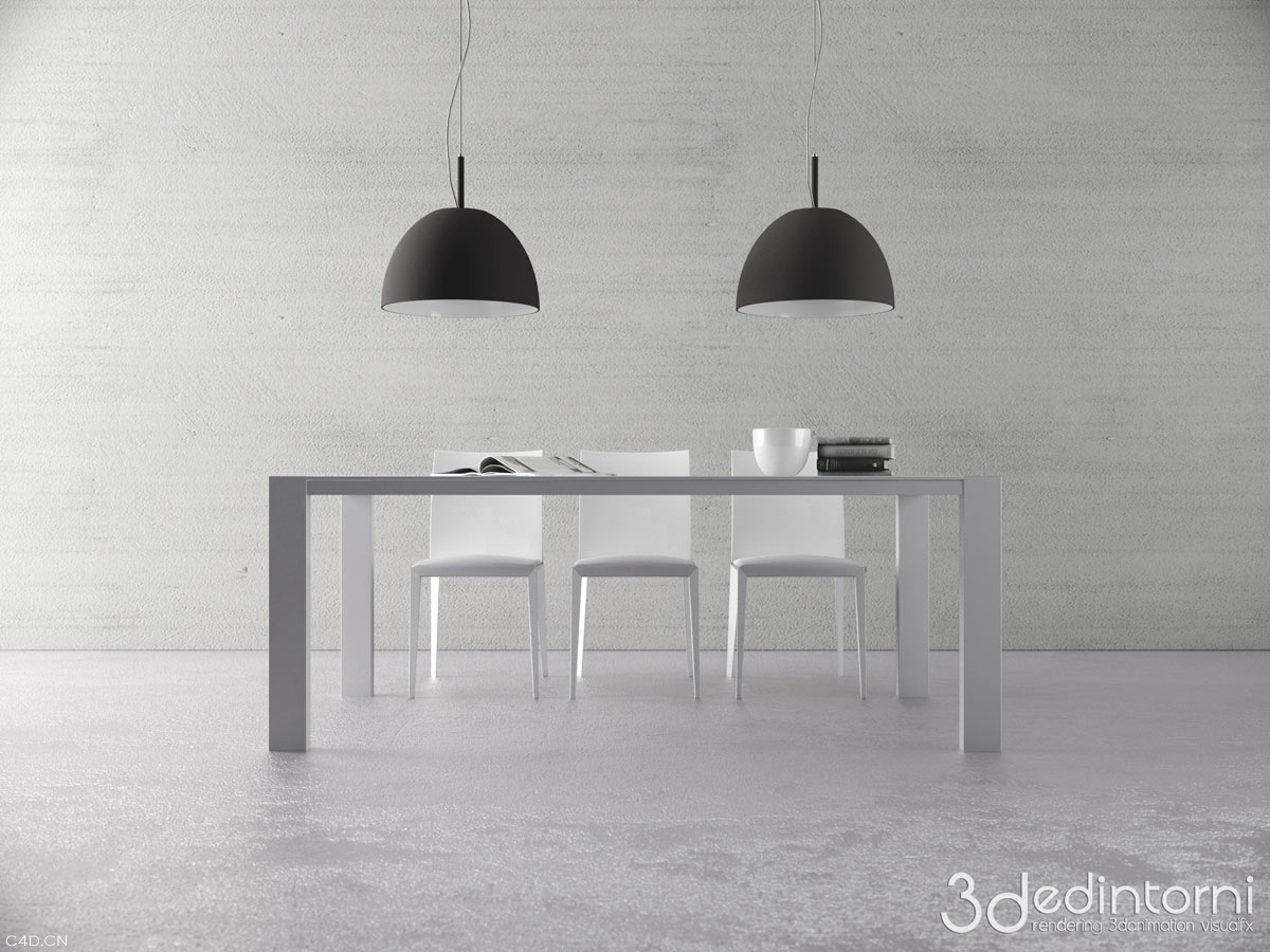 书桌C4D渲染 writing desk