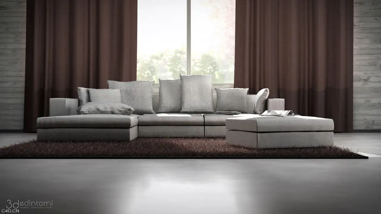 客厅沙发C4D渲染 Living room sofa - C4D之家 - Molteni_turner_3.jpg