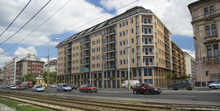 CINEMA 4D街边住宅建筑渲染