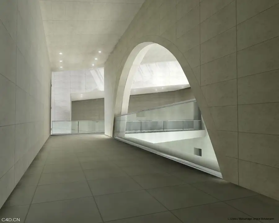 博物馆过道C4D渲染设计作品