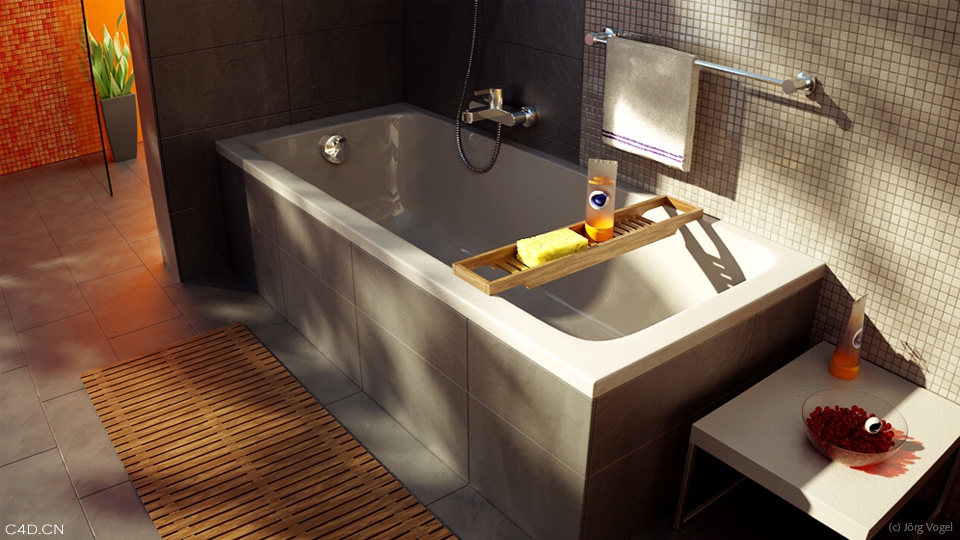 CINEMA 4D r15渲染作品：浴室浴池