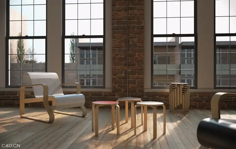 艺术教室C4D室内渲染 The art room C4D interior renderings
