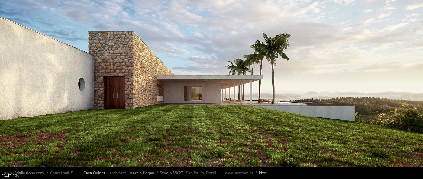 办公区外景渲染CINEMA 4D Office location to render CINEMA 4D