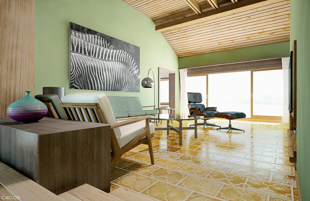 C4D客厅、走廊渲染作品 - C4D之家 - LivingRoom_Modeling_074\'.jpg