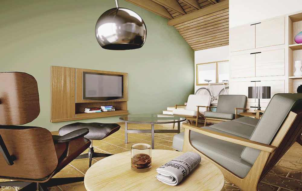 C4D客厅、走廊渲染作品 - C4D之家 - LivingRoom_Modeling_106\'.jpg
