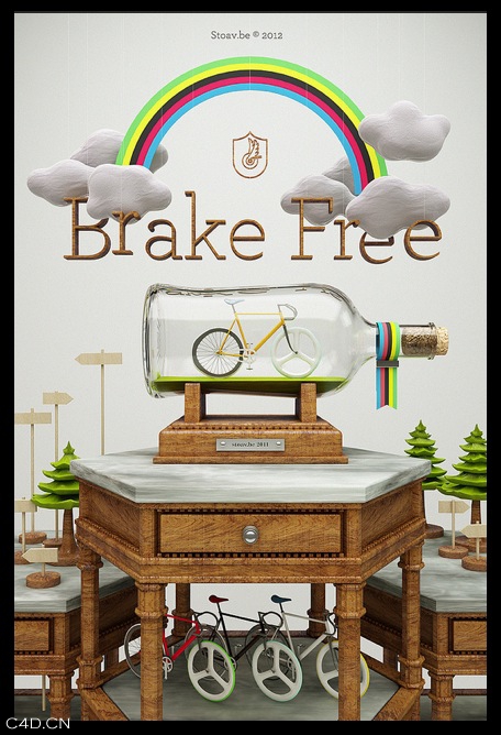 C4D创意海报设计 brake free variations