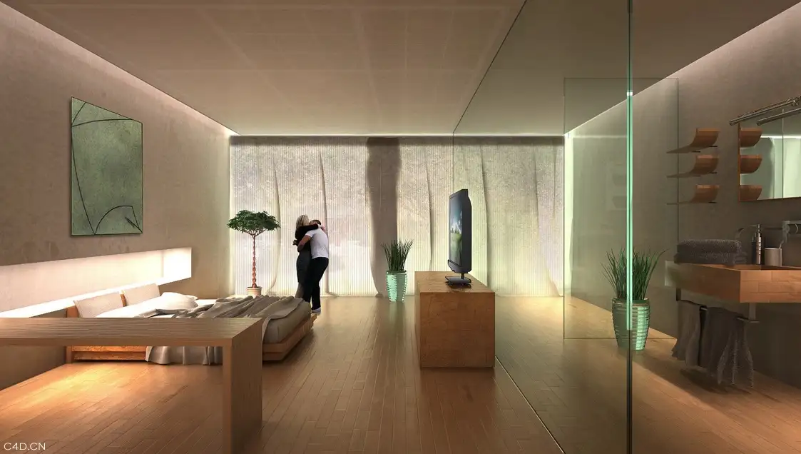 酒店客房C4D渲染作品