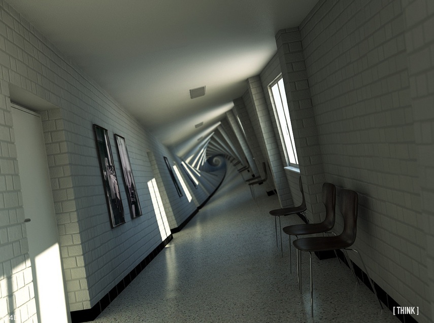 C4D室内：楼道渲染作品