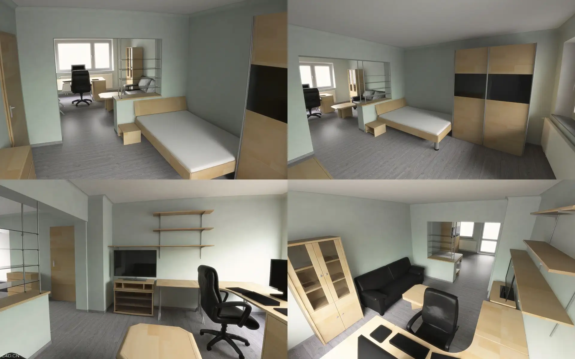 C4D办公室渲染 - C4D之家 - interiorviz.jpg
