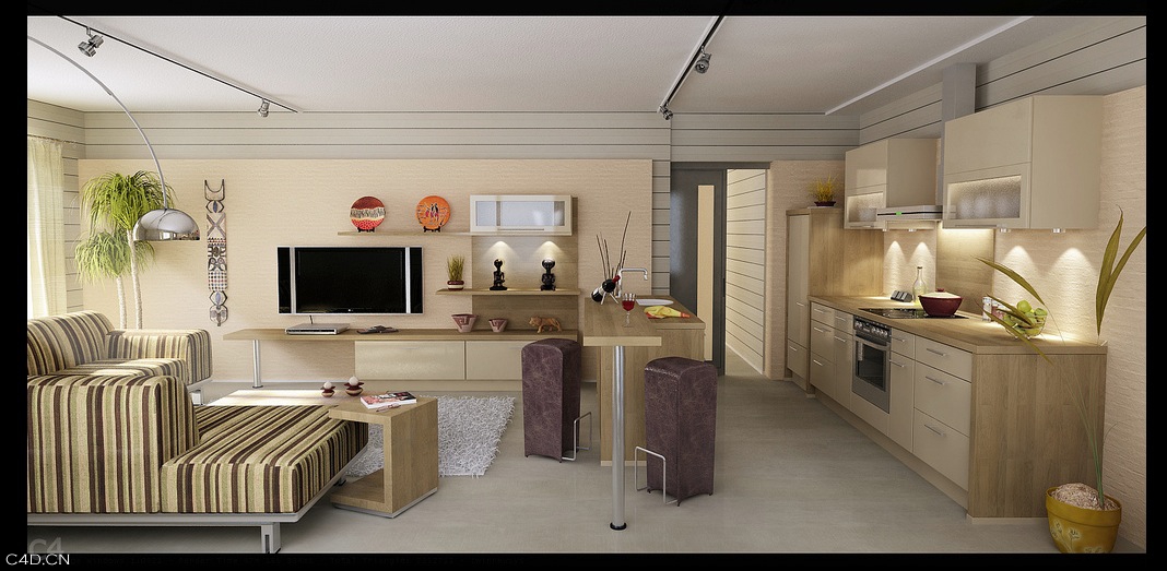 C4D室内：客厅渲染作品