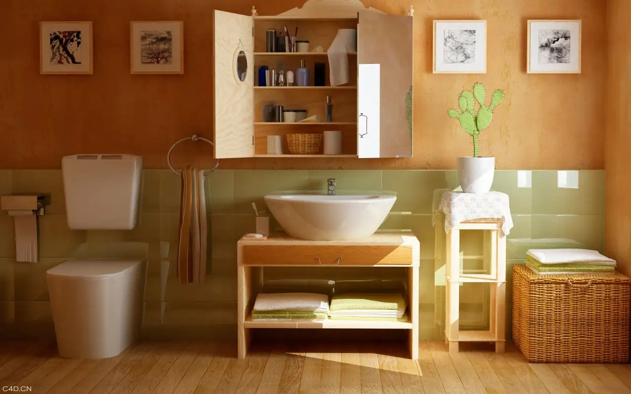 卫生间/厕所/洗手间C4D渲染工程文件（C4D for vray渲染） - C4D之家 - vray.jpg