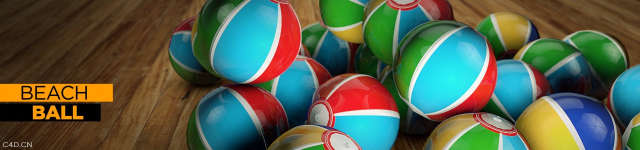 旅行C4D模型合集 Travel Pack（LIB4D） - C4D之家 - The-Pixel-Lab-C4D-Model-Cinema-4D-Beach-balls.jpg