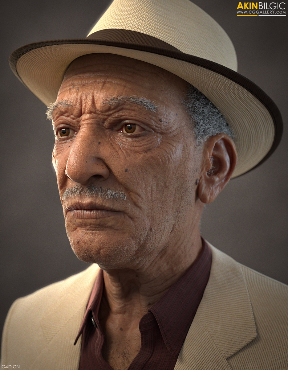 戴帽子的老人3D高精模型 Old hat high-precision 3D models - C4D之家 - musiciansportrait_02.jpg