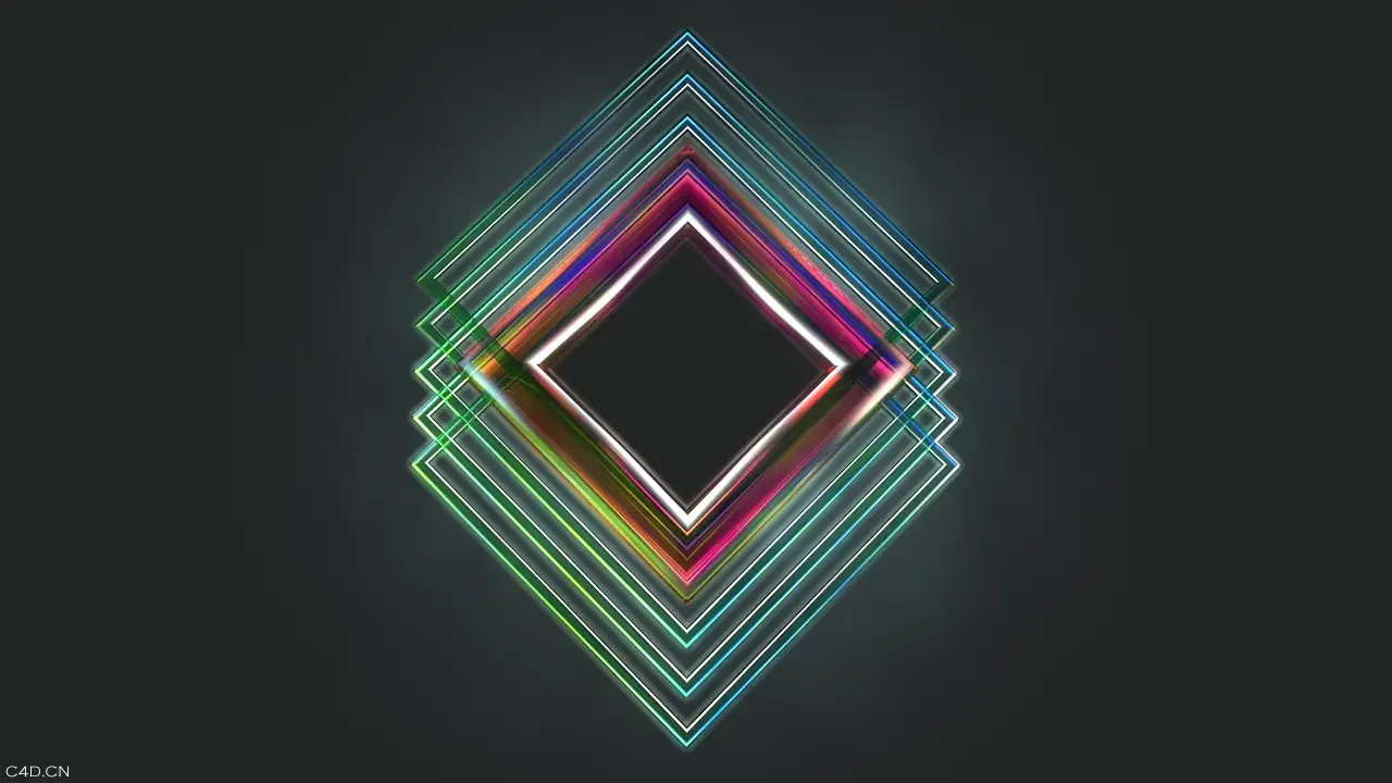 发光的透明方形边框C4D工程文件（静帧）009 - C4D之家 - day009.jpg