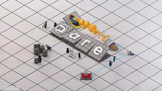 C4D制作等距简洁壁纸 Creating an Isometric Portal Wallpaper Tutorial