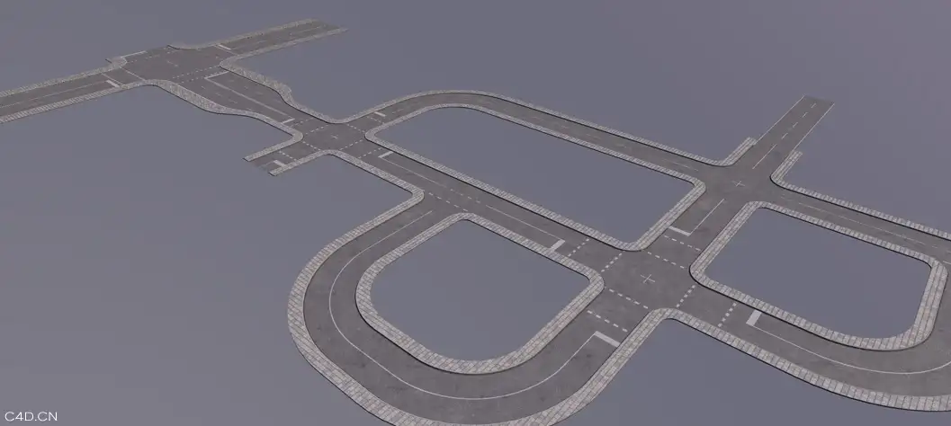 C4D城市公路预设 City Road Pack