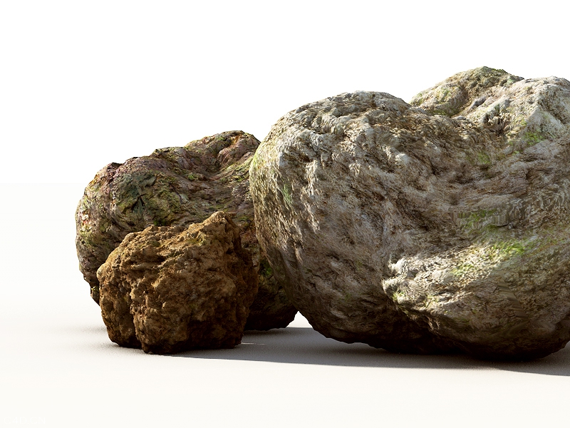 石头C4D模型（含RockGen 092插件/r9-r11） - C4D之家 - sample.jpg