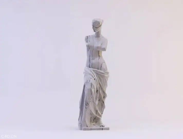 女性雕像C4D模型（vr渲染）