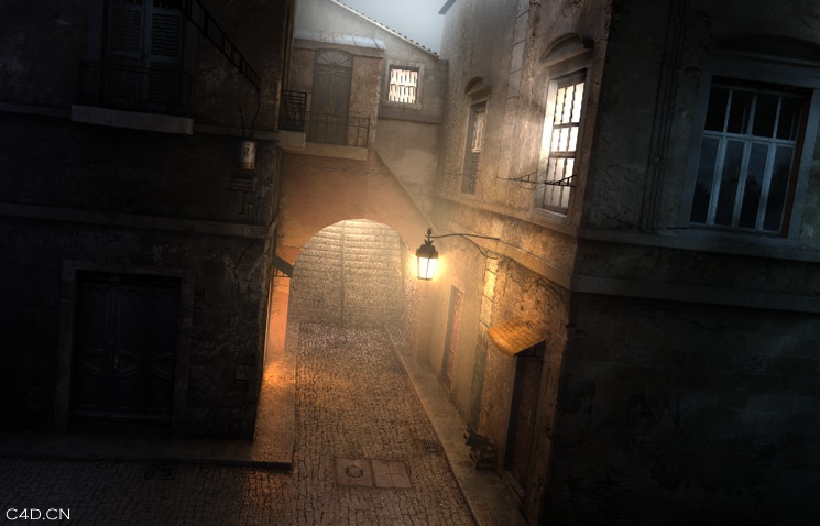 灯光迷人的古街小巷C4D模型 - C4D之家 - cinema4d_ 2014-05-22 上午2.22.35.jpg
