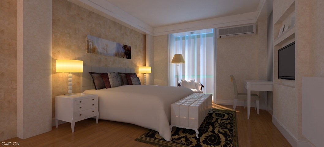 卧室C4D渲染模型 Bedroom 3D model - C4D之家 - cinema4d_ 2014-05-22 下午4.41.27.jpg