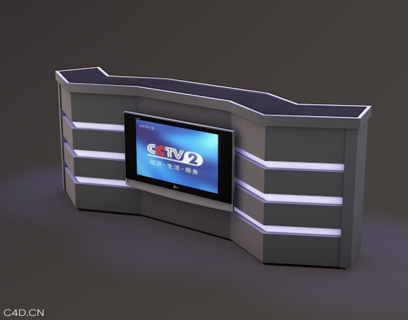 演讲台C4D模型 Stage 3D model