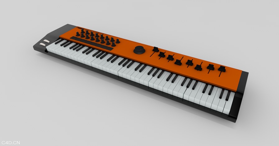 音乐键盘C4D模型 Keyboard 3d model - C4D之家 - cinema4d_ 2014-05-25 下午6.54.35.jpg