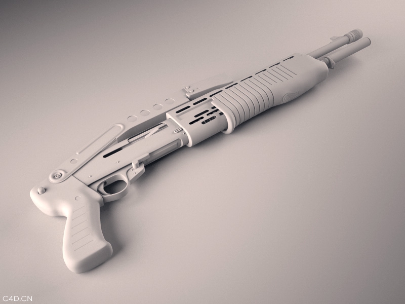滑膛枪CINEMA 4D渲染作品 - C4D之家 - shotgun_clay.jpg