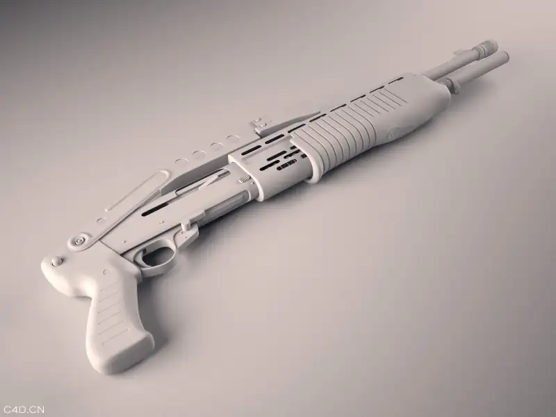 滑膛枪CINEMA 4D渲染作品 - C4D之家 - shotgun_clay.jpg