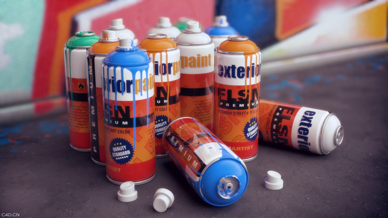 喷漆罐C4D渲染 Spray Paint Cans - C4D之家 - spray_fullsize.jpg