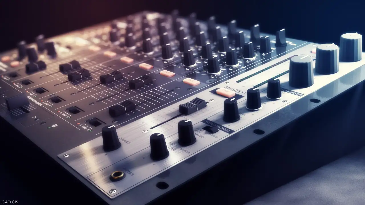 数字调音台C4D渲染作品 Digital Mixer - C4D之家 - mixer_fullsize.jpg