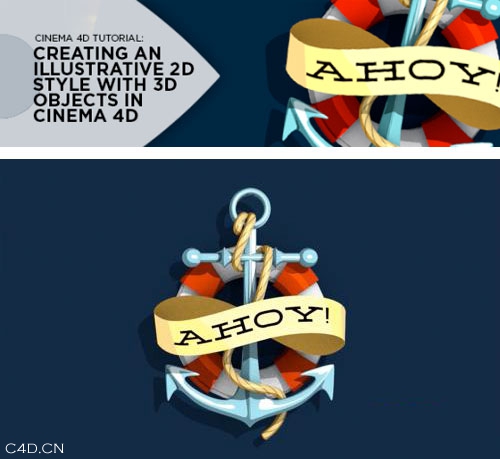 C4D制作平面风格 Creating an Illustrative 2D Style With 3D Objects in Cinema 4D - C4D之家 - Creating-an-Illustrative-2D-Style-With-3D-Objects-in-Cinema-4D.jpg