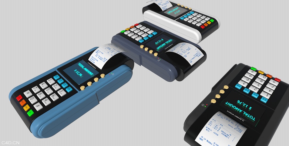 信用卡刷卡器C4D模型 Credit Card Machine