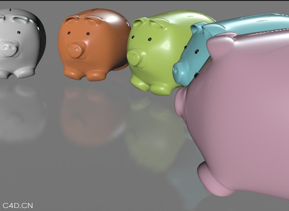 小猪存钱罐C4D模型 Piggy Bank