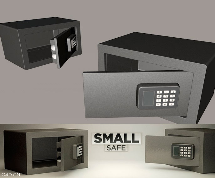 存钱保险柜/保险箱C4D模型 Small-Safe