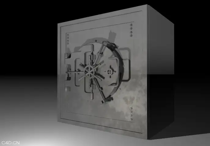 银行保险柜C4D模型 vault 3d model