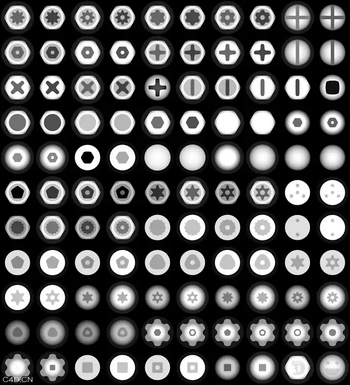 110个螺丝灰度图 110 Free Custom Bolt Alphas - C4D之家 - eat3d_110_custom_bolt_alphas.jpg