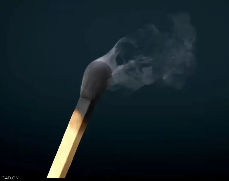 C4D-TurbulenceFD插件创建火柴燃烧教程