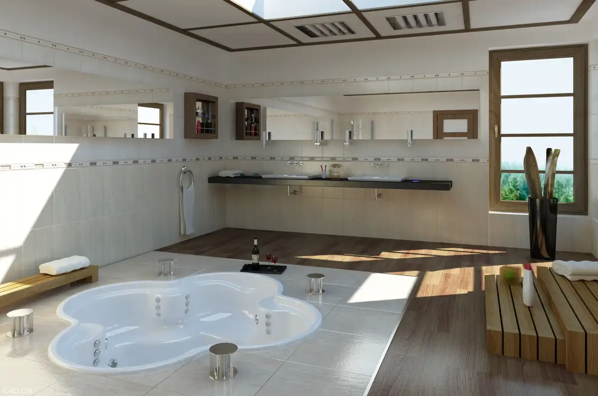 C4D室内模型：浴室完整模型（C4D FOR VRAY渲染） The bathroom 3D model - C4D之家 - Archinteriors1_007.jpg