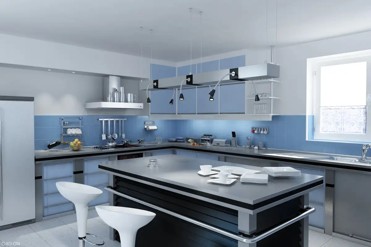 C4D室内餐饮空间：厨房完整模型（C4D FOR VRAY渲染） Kitchen 3D model - C4D之家 - archinteriors1_010.jpg