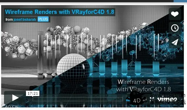 VRay for C4D 1.8线框渲染视频教程
