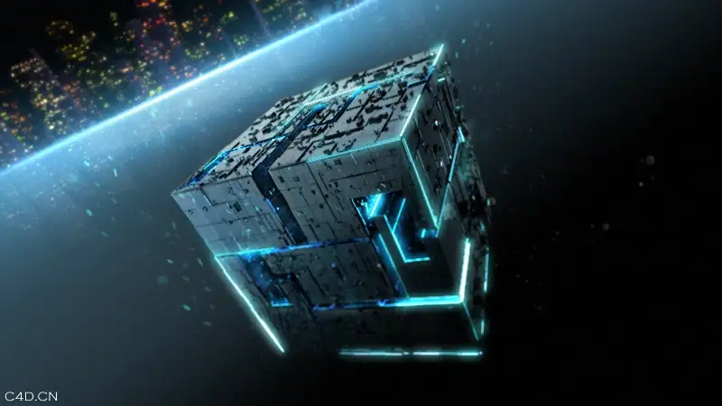 科幻变形盒子场景制作 - C4D之家 - 01.jpg