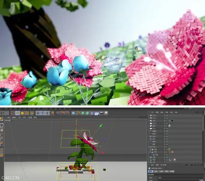 C4D像素花场景动画制作中文视频教程 - C4D之家 - cinema4d_ 2014-06-15 下午7.33.28.jpg
